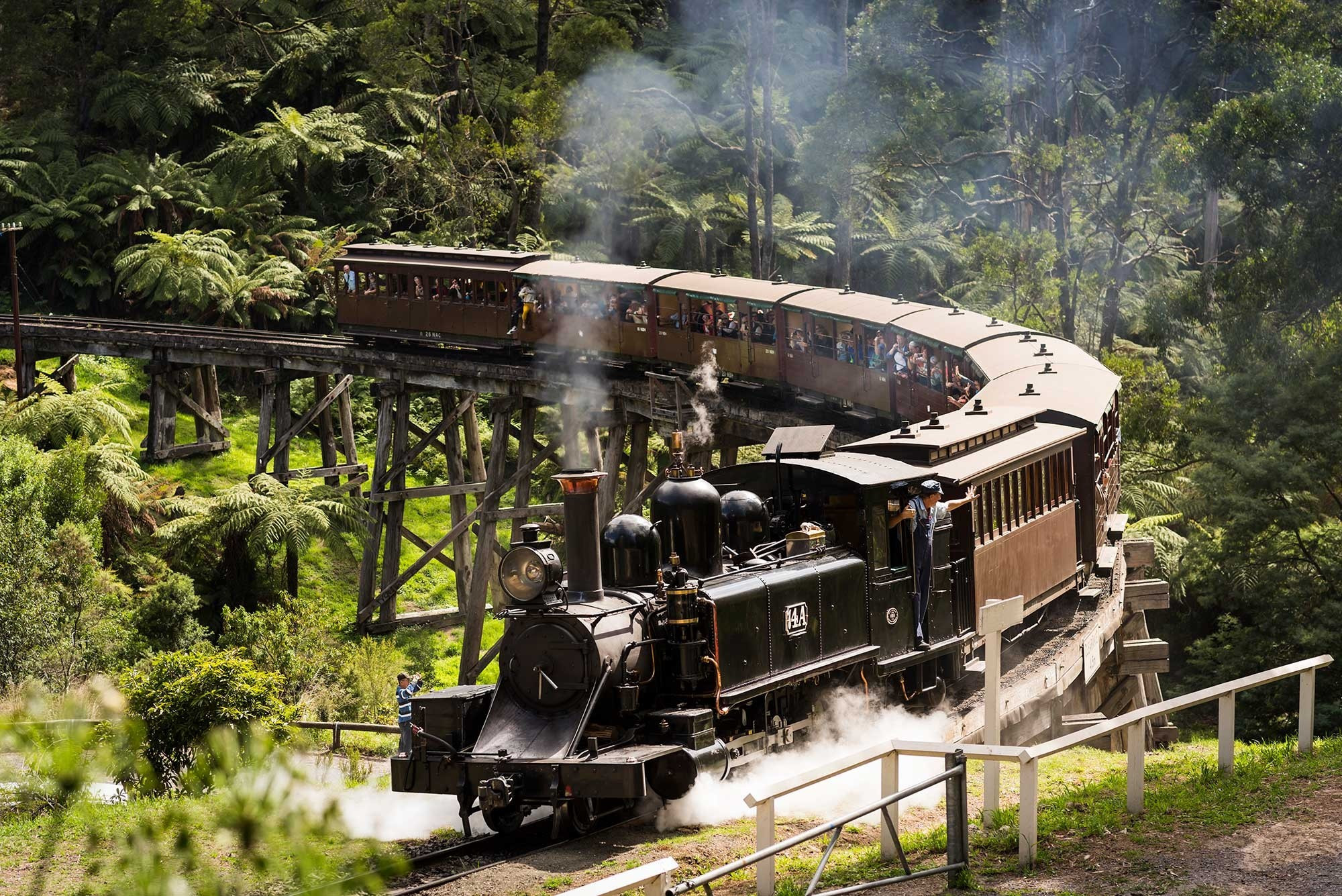 Khám phá toàn cảnh vẻ đẹp Úc từ tàu hơi nước Puffing Billy